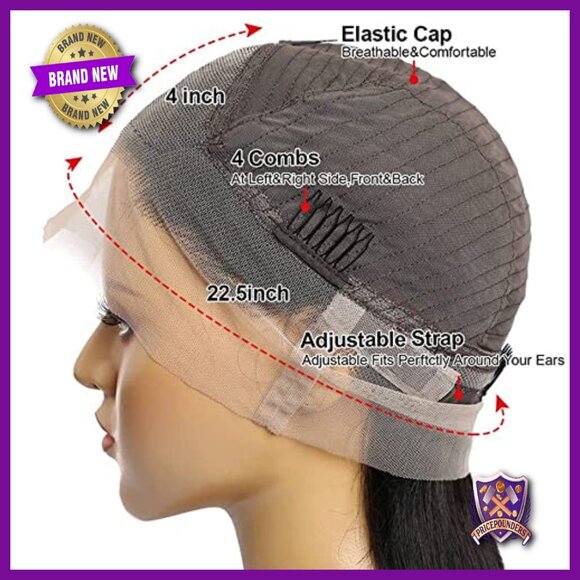 360 Lace Front Wig Human Hair Kinky Curly 180 Density 26 Inch main image 4
